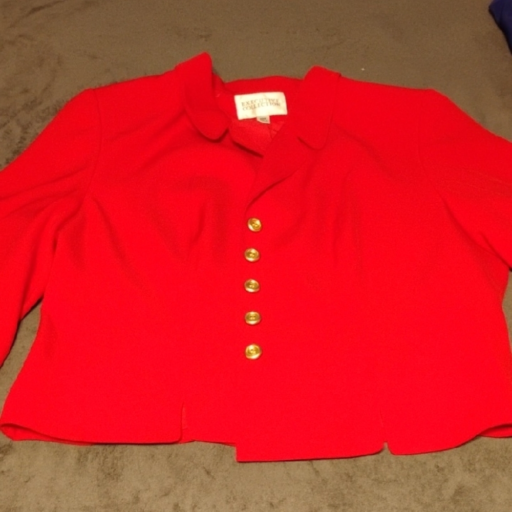 Red Blazer with Gold Buttons